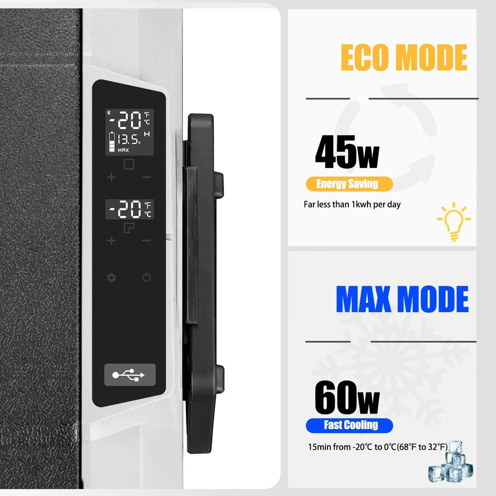 Alpicool T50 50 litros Geladeira portátil 12 V 24 V, pequeno freezer para carro, acampamento, caminhão, barco e tomada com porta USB