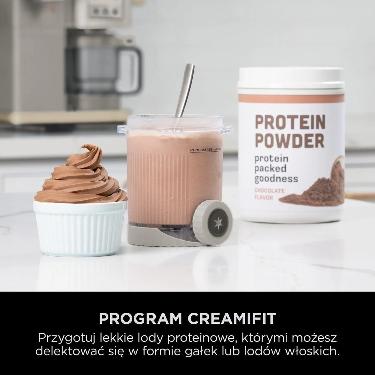 Ninja CREAMi Scoop and Swirl Máquina de Sorvete com 2 Potes, 13 Funções, Faz Sorvete, Gelato, Milkshakes e Mais, Função Mix-in, Dourado, NC701EUSTGD