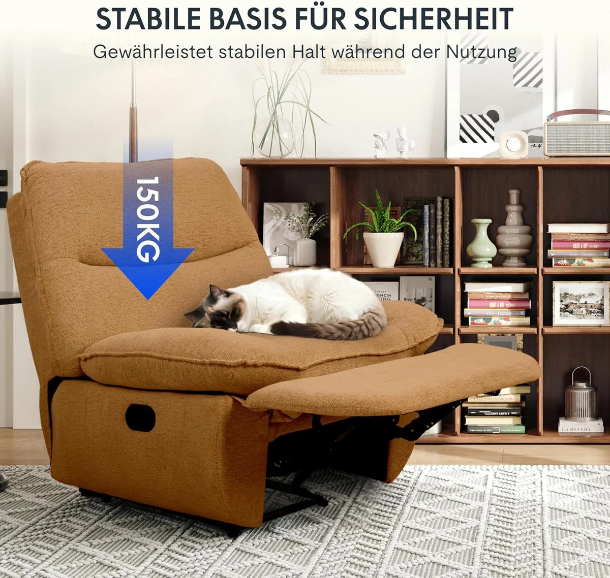 FLEXISPOT XC6 Poltrona Reclinável, Sofá Giratório com Função Balanço, Poltrona de TV com Encosto Ajustável, Poltrona para Quarto, Sala e Home Theater (Beige)
