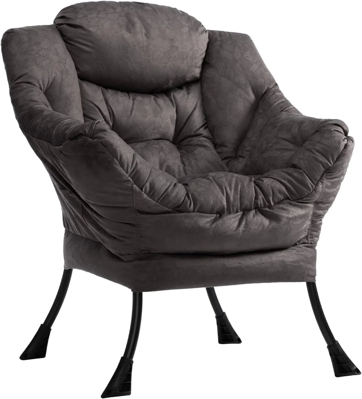Poltrona HollyHOME, Poltrona Relax com Braços e Bolso Lateral, Tecido de Veludo, Sofá de Lazer com Tecido Moderno e Estrutura de Aço, Azul Escuro