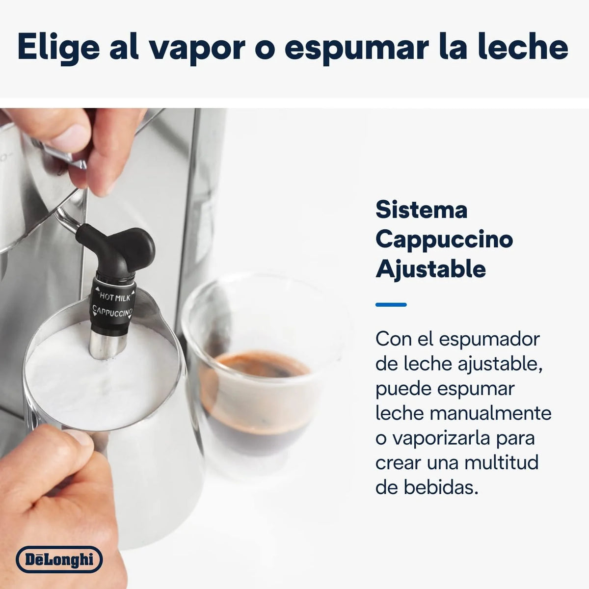 De'Longhi Dedica – Cafeteira Espresso Bomba de Aço Inoxidável para Café Moído ou Saches, Espresso e Cappuccino, Reservatório de 1.3 Litros, Sistema Anti-gotejamento, Modelo EC685.M, Cor Metal