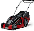 Cortador de grama a bateria Einhell GE-CM 43 Li M Kit Power X-Change (36V, 43 cm de largura de corte, até 600 m², sem escovas, função mulching, saco coletor de 63L, com 2 baterias de 4,0 Ah e 2 carregadores)