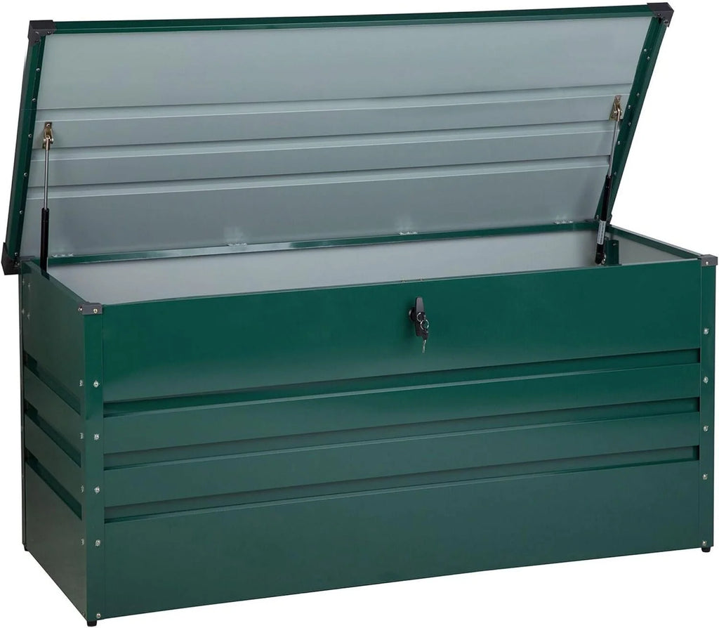 Beliani Baú de arrumação exterior de aço galvanizado verde 400L Cebrosa