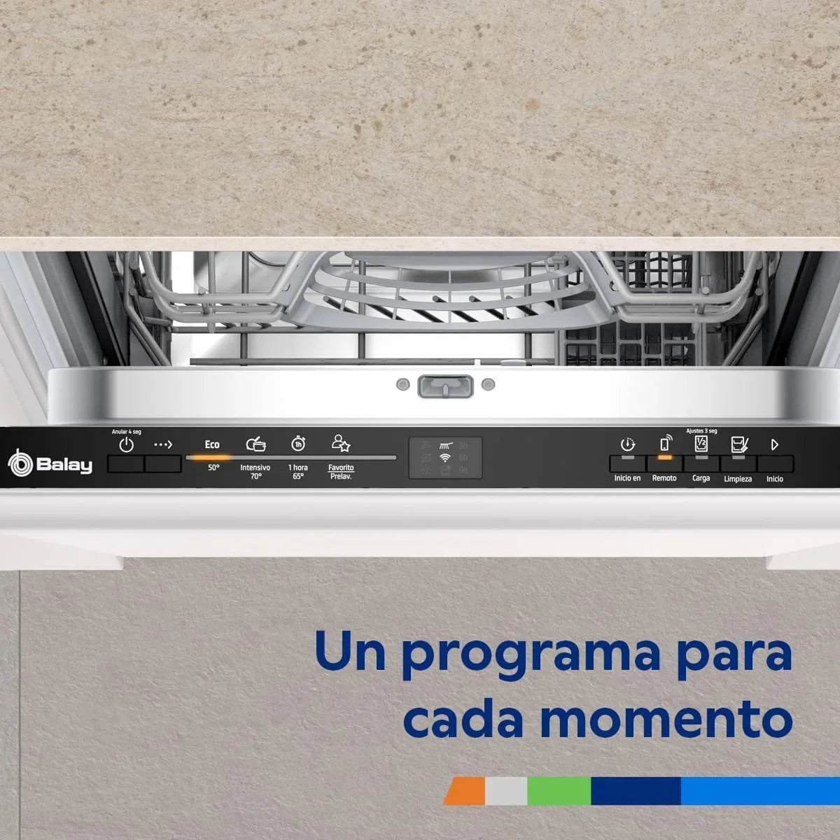 Máquina de Lavar Louça Balay, integrável, 45 cm, Motor Extra Silencioso, Home Connect, Infolight, Instalação Alta, 3VT4031NA.