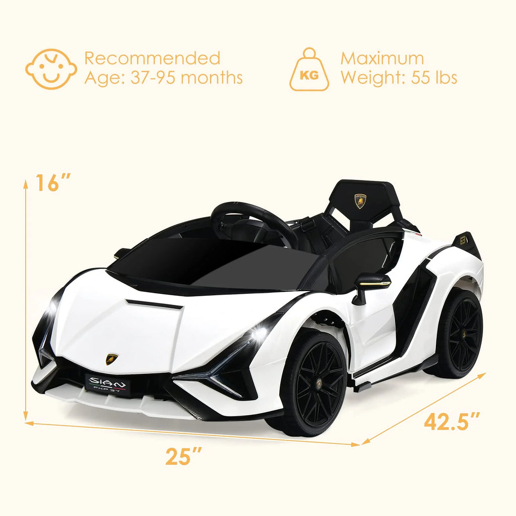 Lamborghini Elétrico Licenciado com Suspensão e Bluetooth