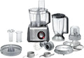 Bosch MultiTalent 8, Robô de Cozinha com Disco para Batatas Fritas e Moedor de Grãos, 1250 W, Tigela Grande de 3,9 l, Liquidificador de 1,5 l, Espremedor de Cítricos, Display LED, MC812M844, Branco, Aço Escovado