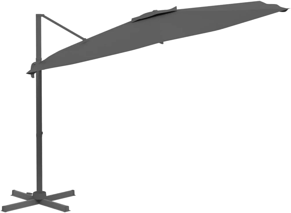 Guarda-sol lateral LED antracite, 400 x 300 cm