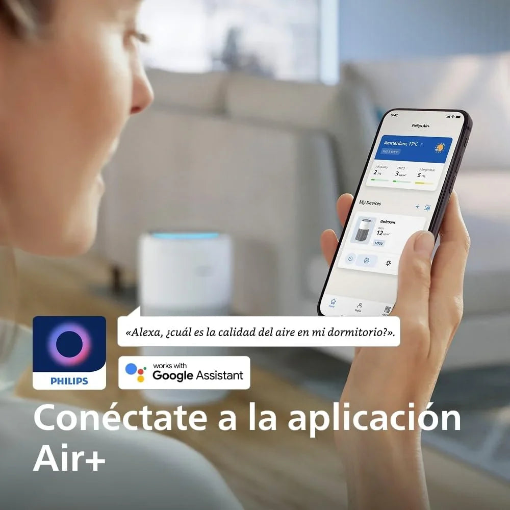 Purificador de Ar Philips Série 2200, Filtro HEPA NanoProtect + Carvão Ativado, CADR 400m³/h para 104m², Alergia, Ultra Silencioso, Filtro Inteligente e Duradouro (AC2210/10)